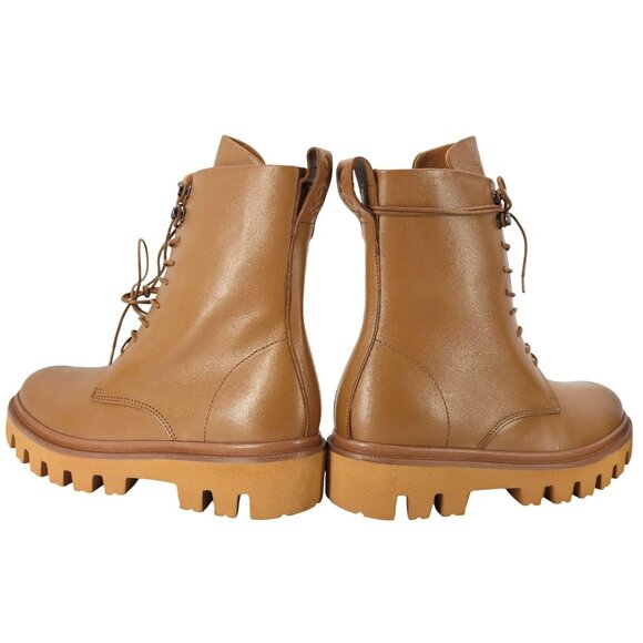 NEW Koio Italy Women 11 Fawn Beige Leather Cortina Combat Boots Handmade Shoes - Picture 16 of 16